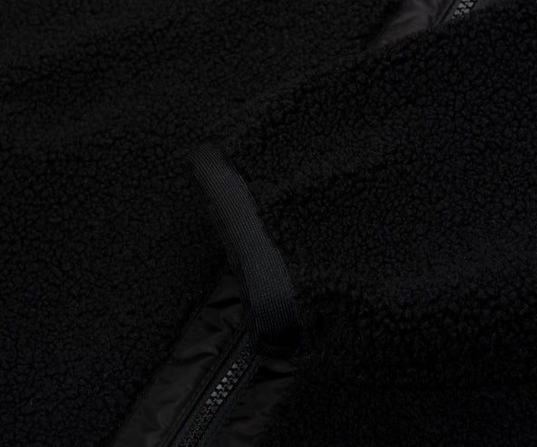 Moncler Black Teddy Zip Up Sweatshirt Chest Pocket