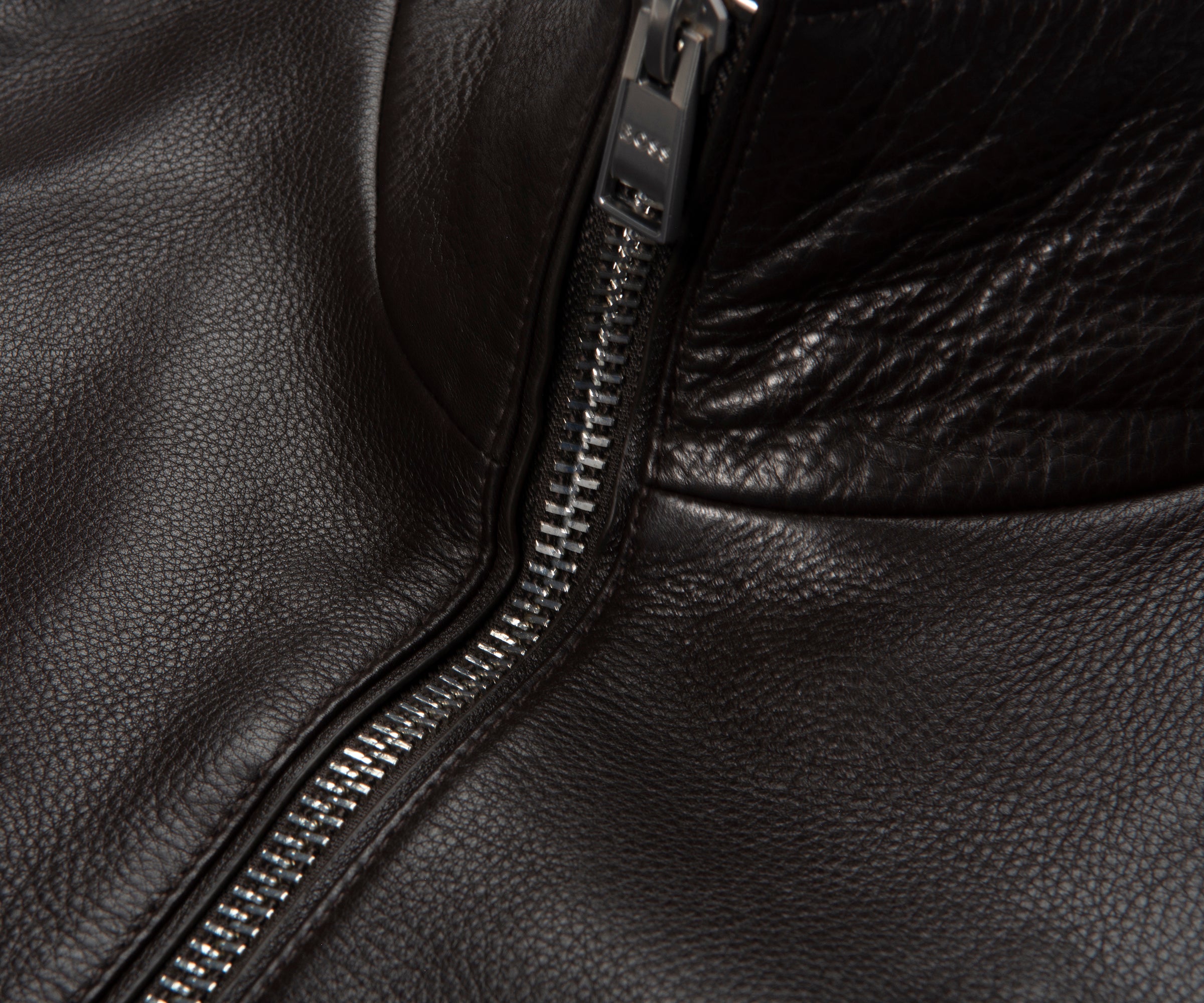 Boss Chocolate C Mander Leather Bomber Jacket