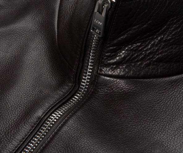 Boss Chocolate C Mander Leather Bomber Jacket