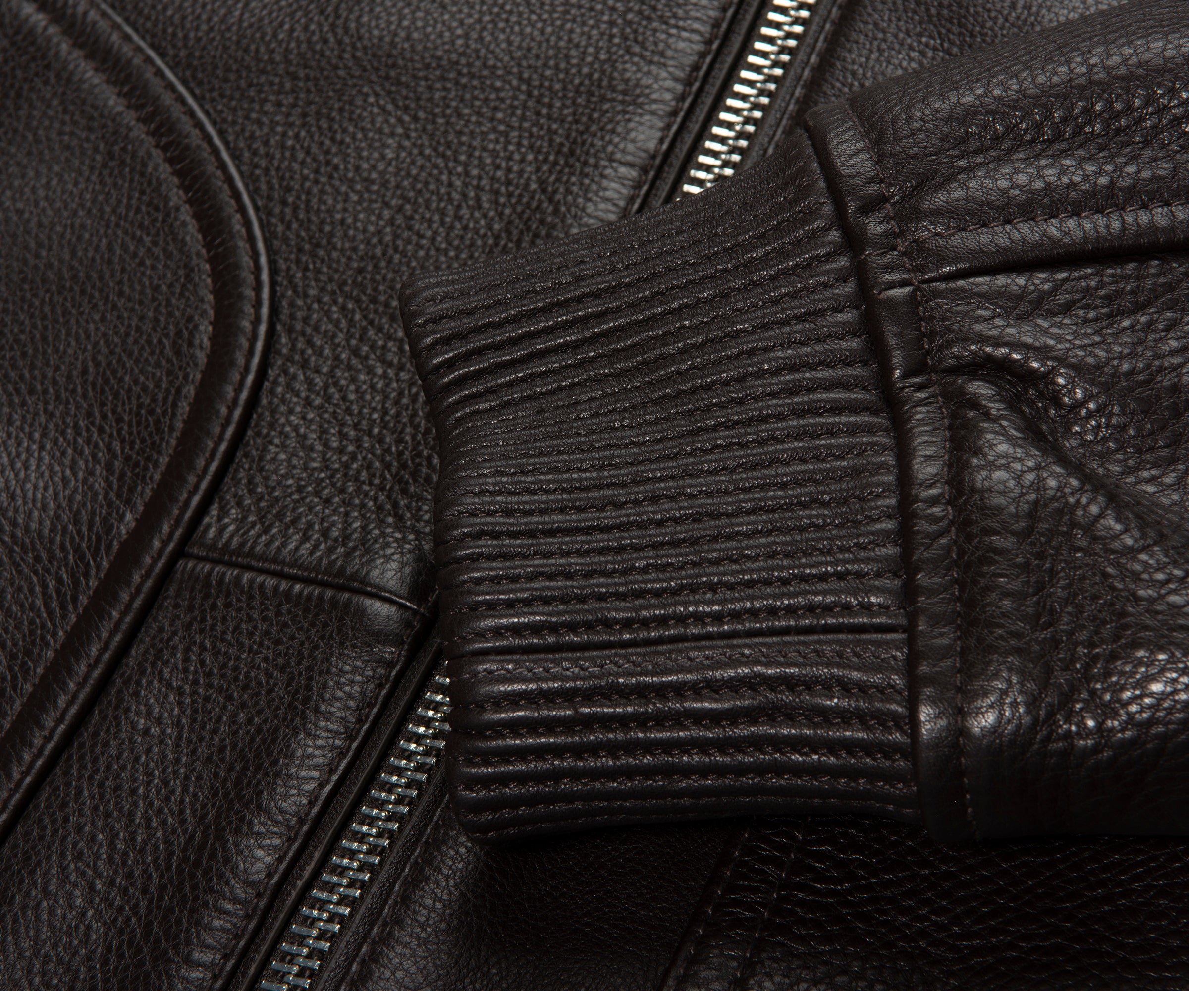 Boss Chocolate C Mander Leather Bomber Jacket