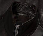 Boss Chocolate C Mander Leather Bomber Jacket