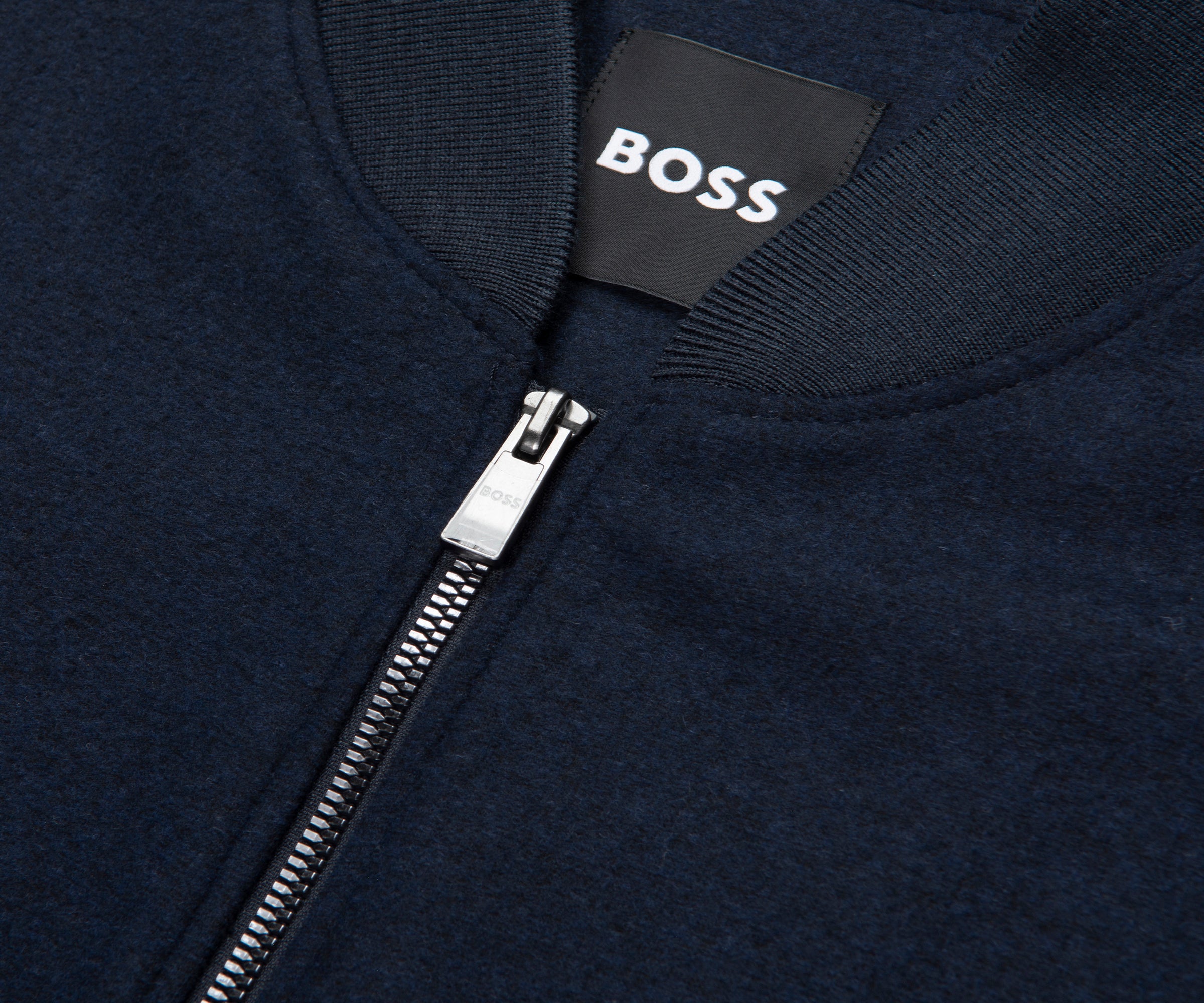 Boss Navy P Hanry Felt Bomber Jacket