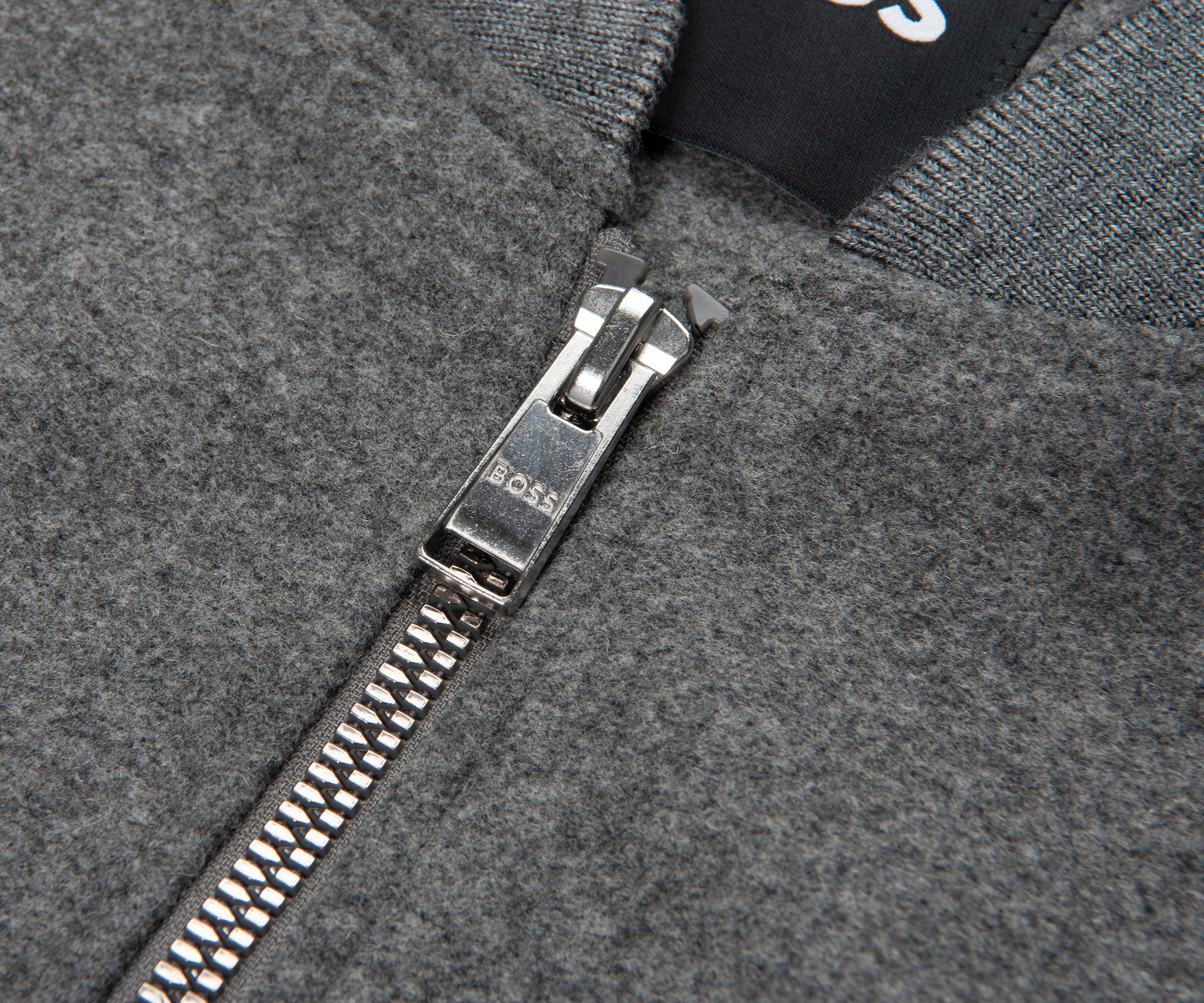 Boss Grey P Hanry Felt Bomber Jacket