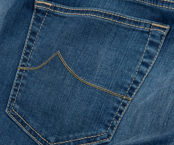 Jacob Cohen Eduard Blue Yellow Patch Jeans