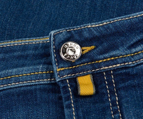 Jacob Cohen Eduard Blue Yellow Patch Jeans