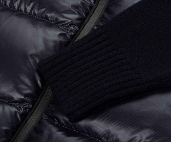 Moncler Grenoble Navy Padded Wool Zip Up Cardigan