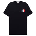 Moncler Black Embroidered Tricolour Logo Cotton T-Shirt