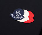Moncler Black Embroidered Tricolour Logo Cotton T-Shirt