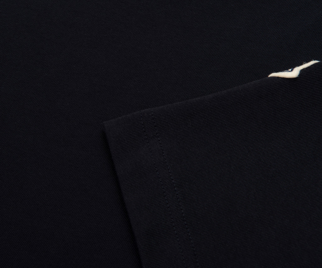 Moncler Black Embroidered Tricolour Logo Cotton T-Shirt