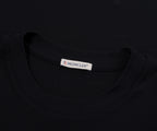 Moncler Black Embroidered Tricolour Logo Cotton T-Shirt
