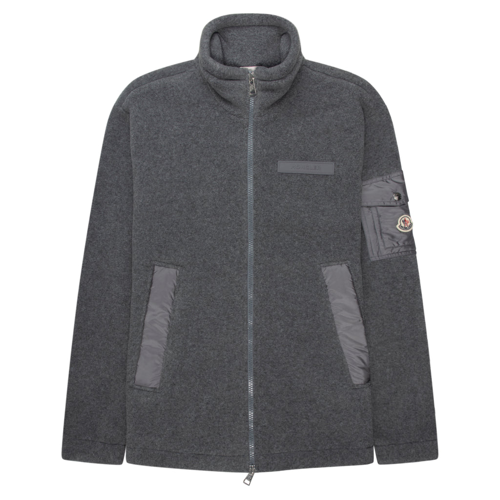 Moncler Grey Full-Zip Hybrid Fleece