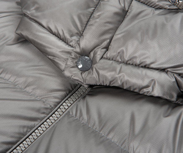 Moncler Couyere Silver Hooded Puffer Jacket