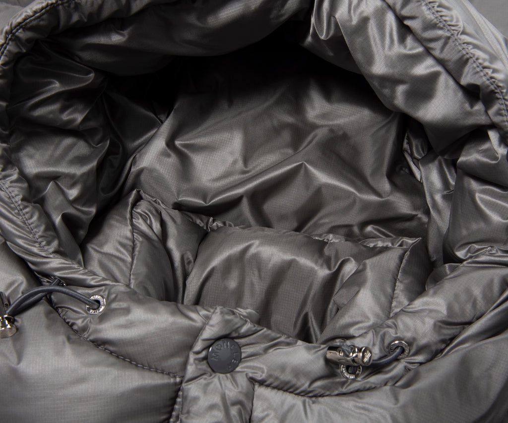 Moncler Couyere Silver Hooded Puffer Jacket