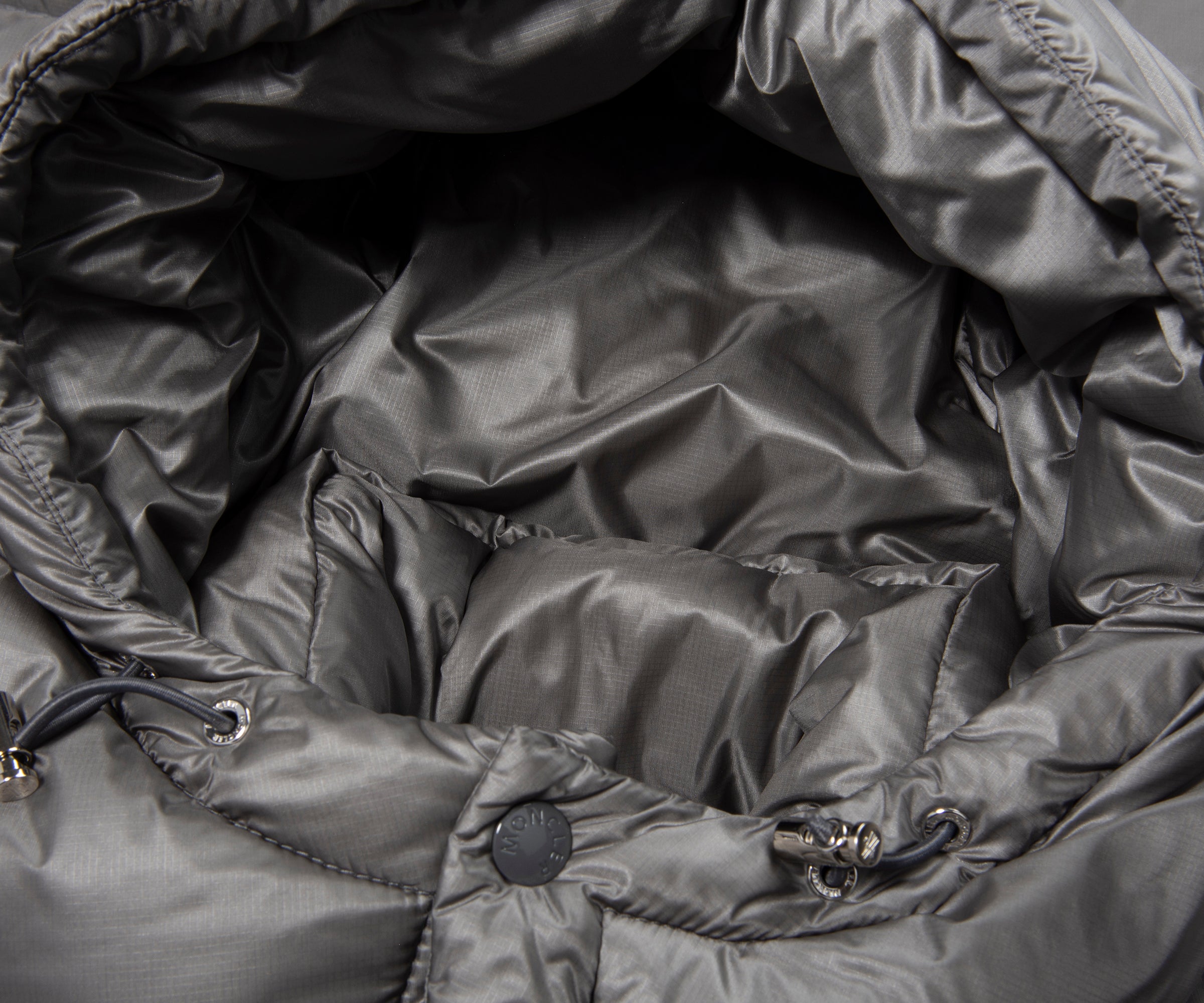 Moncler Couyere Silver Hooded Puffer Jacket