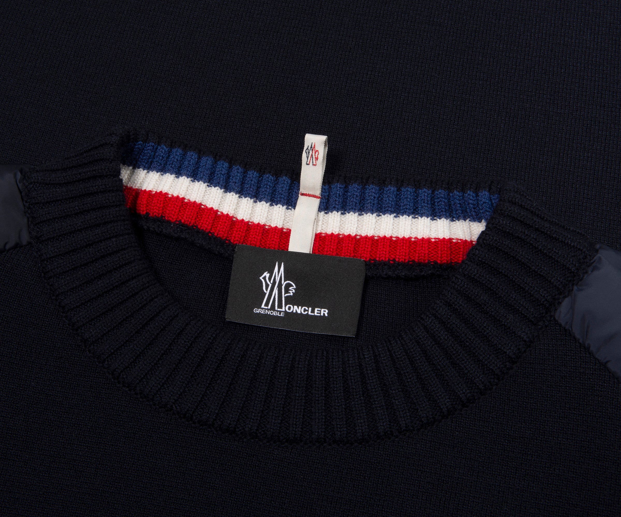 Moncler Grenoble Navy Shoulder Padded Knitted Sweater