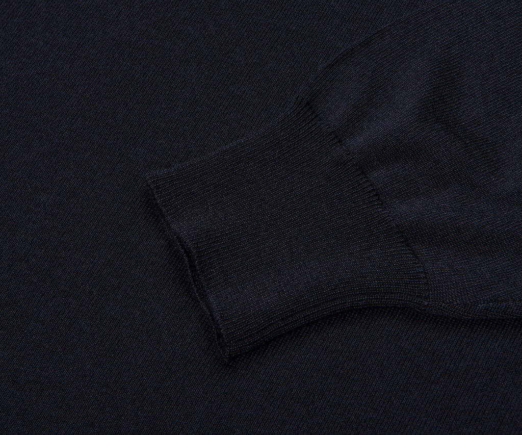 Filippo Navy Merino Wool Polo