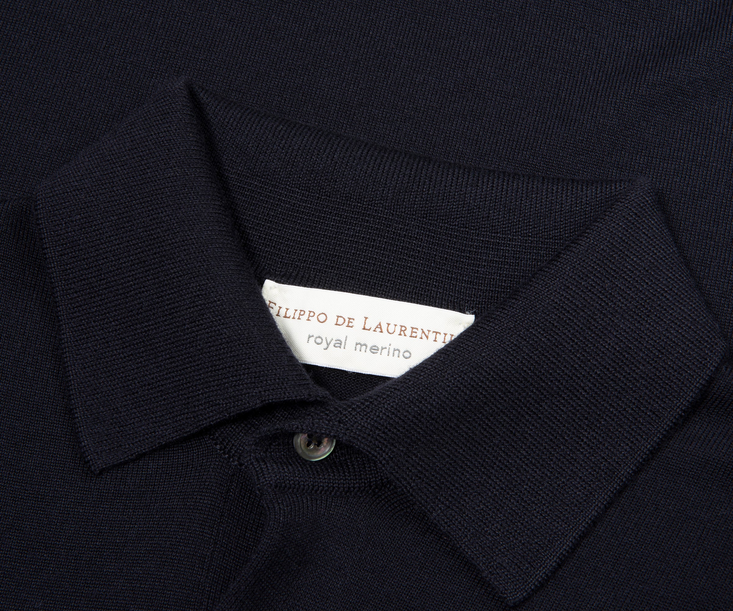 Filippo Navy Merino Wool Polo