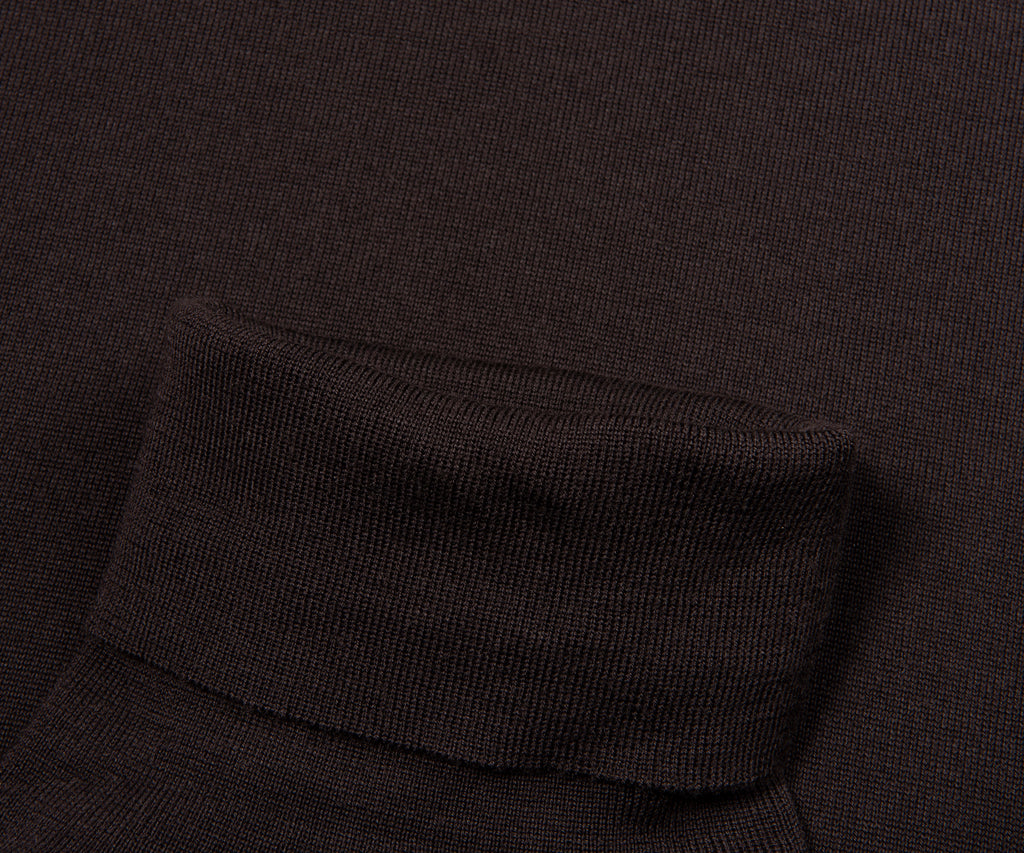 Filippo Chocolate Merino Wool Roll Neck