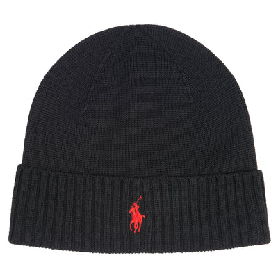 Polo Ralph Lauren Black Signature Wool Beanie