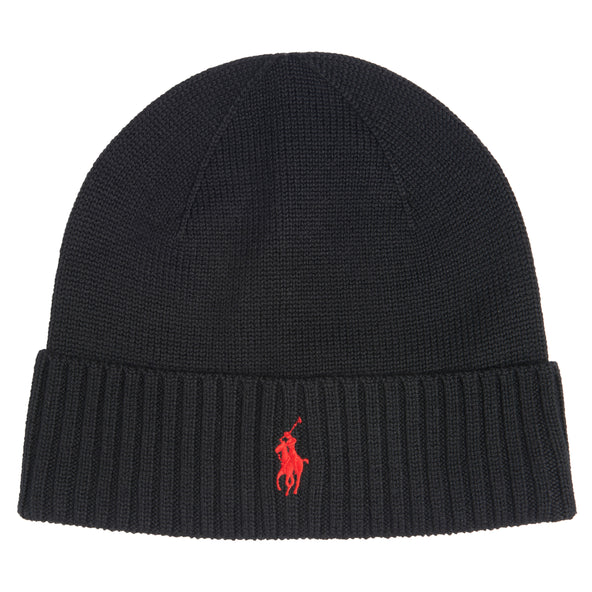 Polo Ralph Lauren Black Signature Wool Beanie