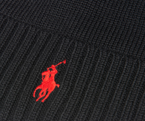 Polo Ralph Lauren Black Signature Wool Beanie
