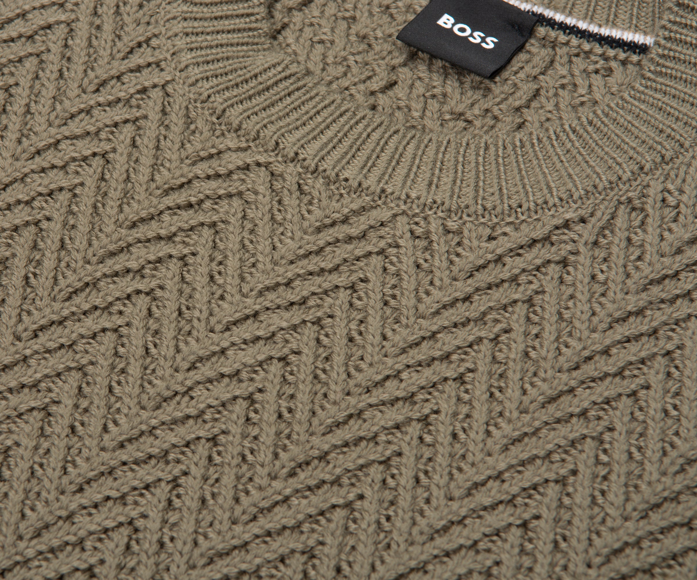 Boss H Hitalo Sage Cable Knit
