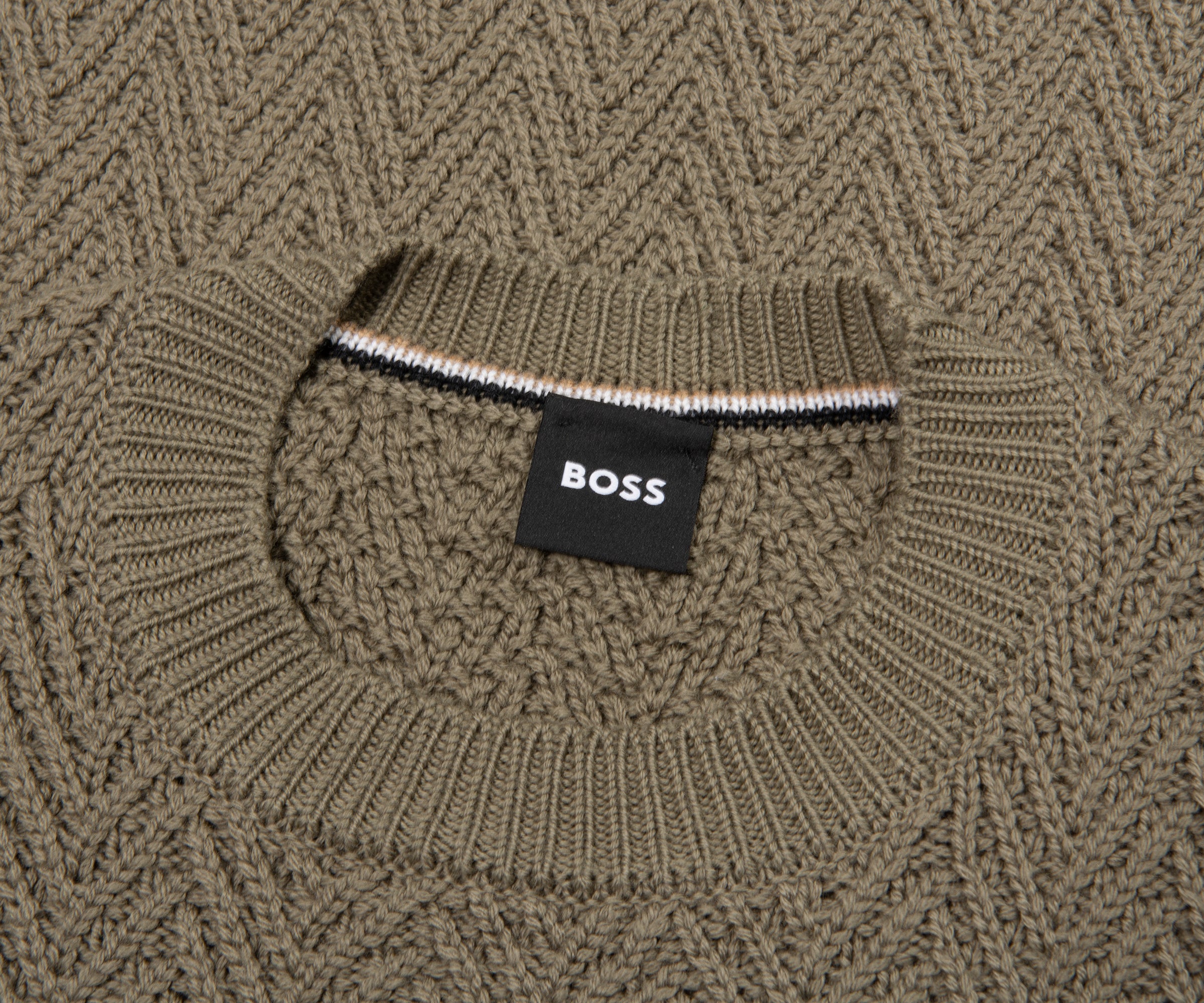 Boss H Hitalo Sage Cable Knit