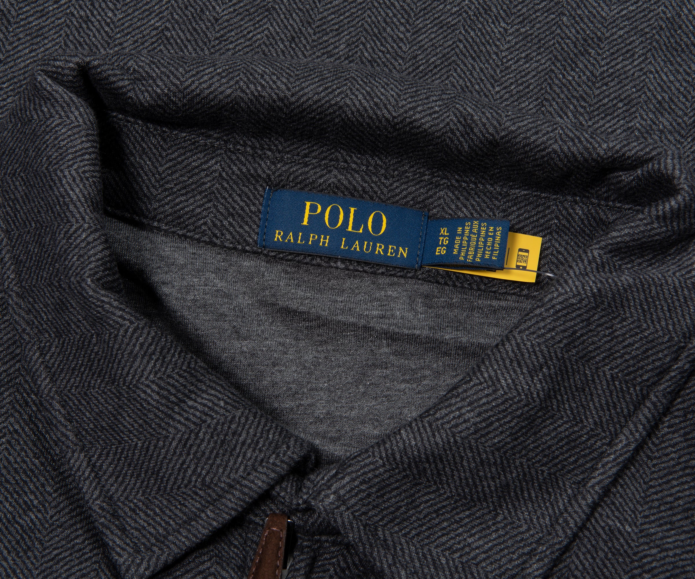 Ralph Lauren Grey Herringbone Full Zip Bomber