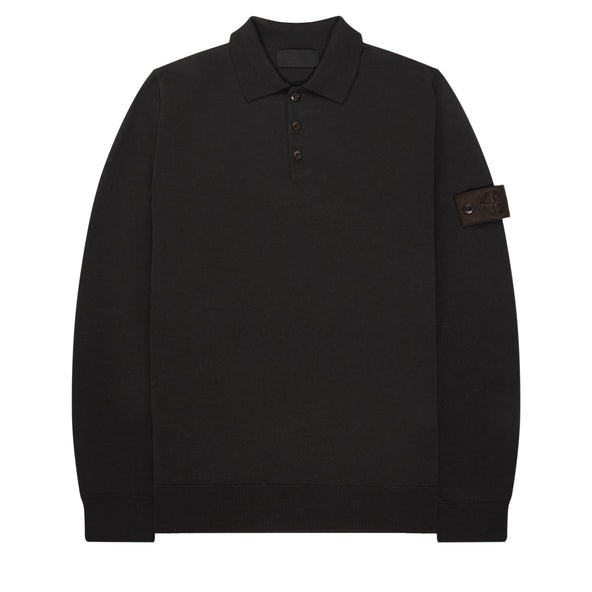 Stone Island Ghost Brown Long Sleeve Knit Polo