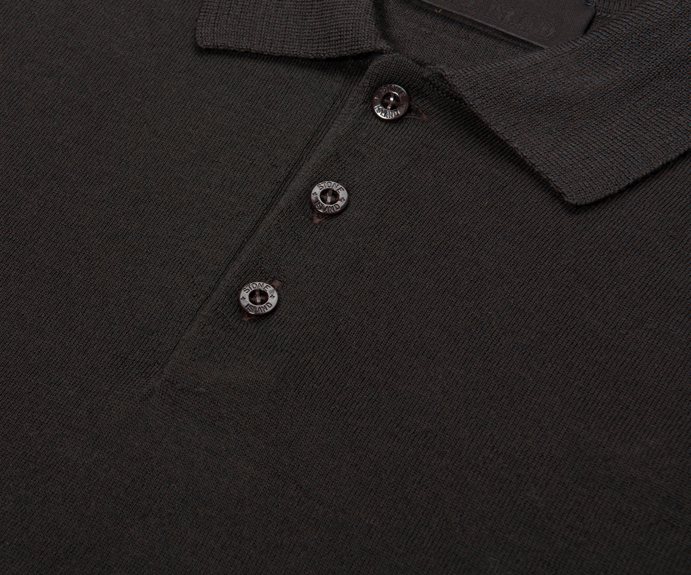 Stone Island Ghost Brown Long Sleeve Knit Polo