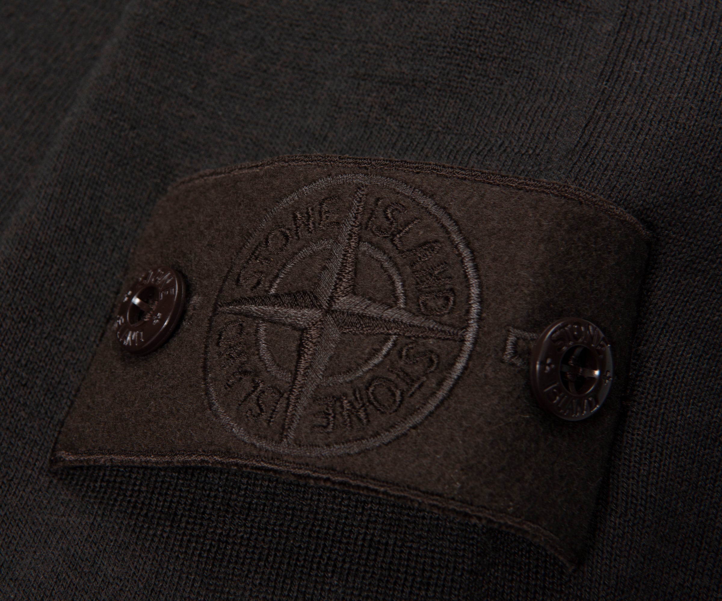 Stone Island Ghost Brown Long Sleeve Knit Polo
