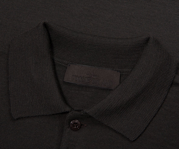 Stone Island Ghost Brown Long Sleeve Knit Polo
