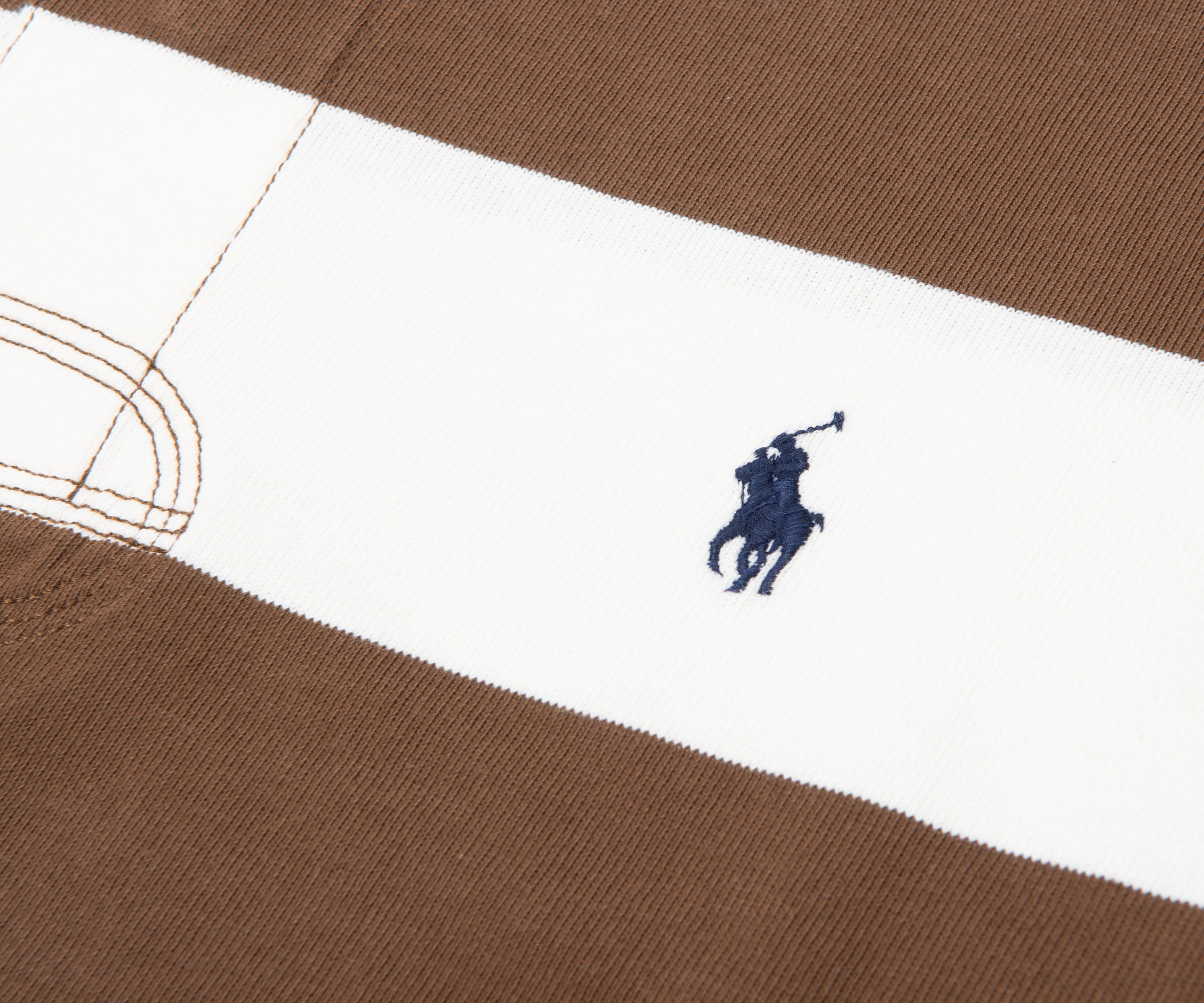 Ralph Lauren Brown/ White Rugby Shirt