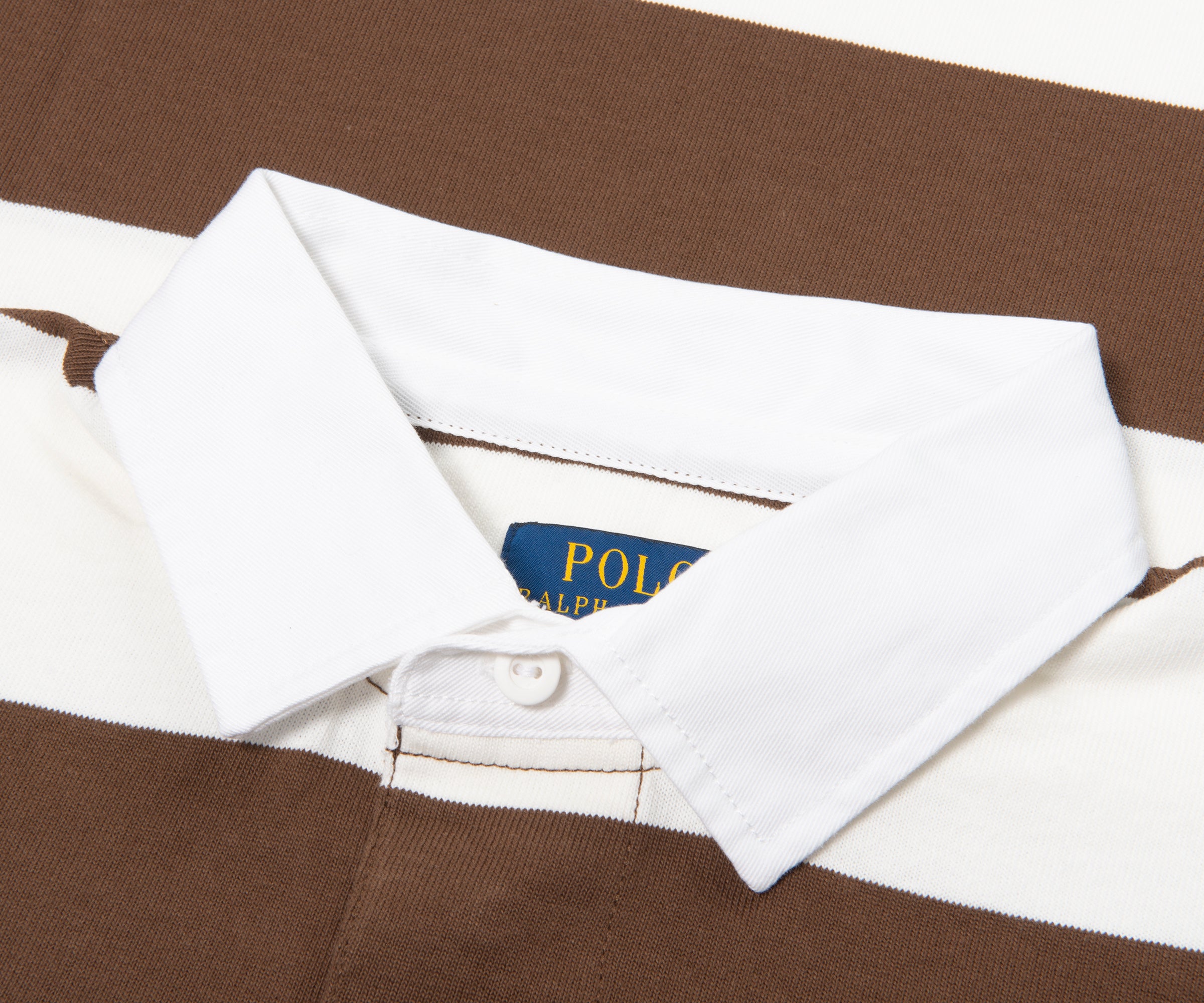 Ralph Lauren Brown/ White Rugby Shirt