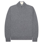 Boss H Hermalo Grey Woolen 1/4 Zip Sweater