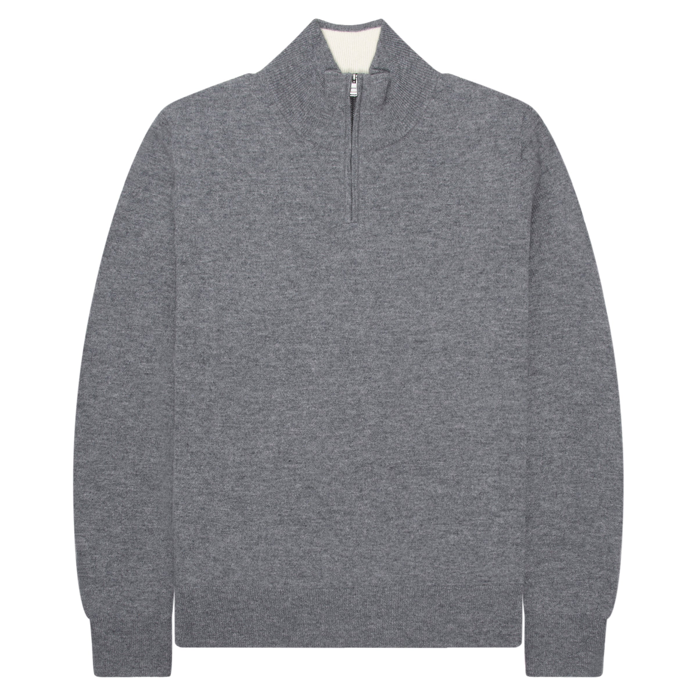 Boss H Hermalo Grey Woolen 1/4 Zip Sweater