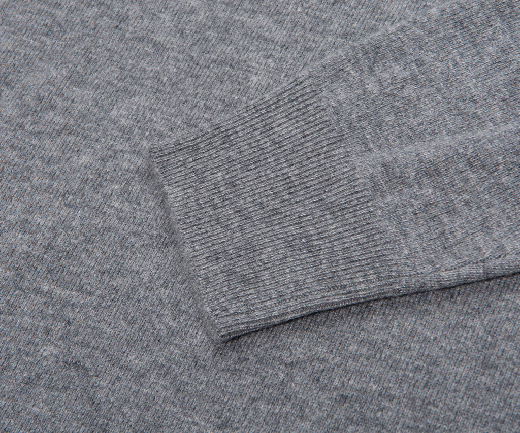 Boss H Hermalo Grey Woolen 1/4 Zip Sweater