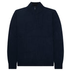 Boss H Hermalo Navy Woolen 1/4 Zip Sweater