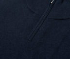 Boss H Hermalo Navy Woolen 1/4 Zip Sweater