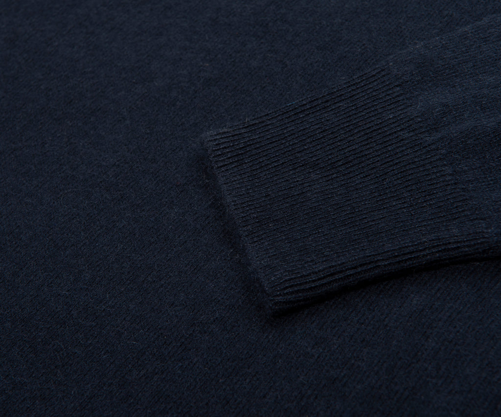 Boss H Hermalo Navy Woolen 1/4 Zip Sweater