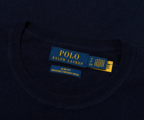 Polo Ralph Lauren Navy Merino Wool Crewneck