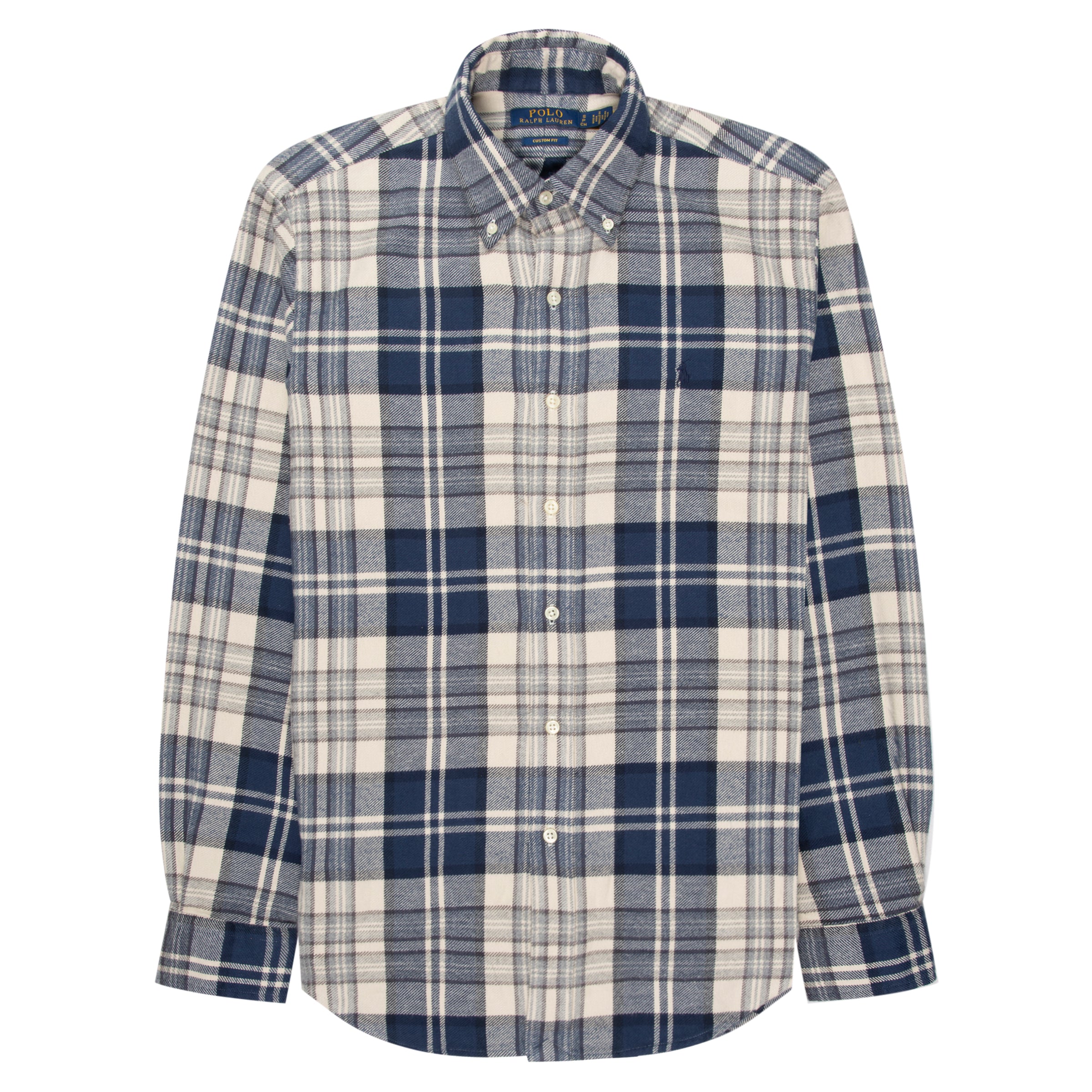 Ralph Lauren Blue/White Plaid Soft Wool Shirt