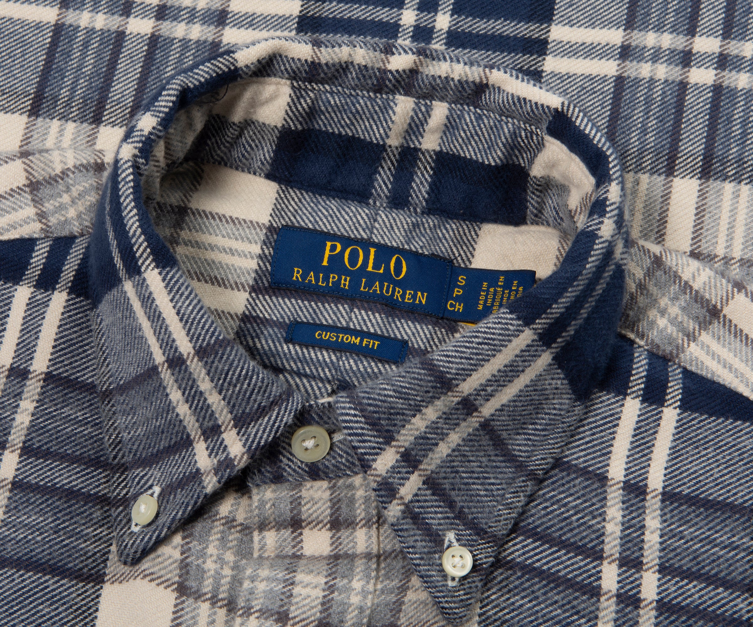 Ralph Lauren Blue/White Plaid Soft Wool Shirt