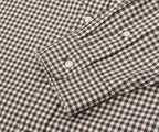 Ralph Lauren Brown Custom Fit Gingham Stretch Poplin Shirt