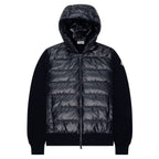 Moncler Navy Padded Wool Zip-Up Hoodie