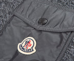 Moncler Grey Speckled Nylon Pocket Jumper