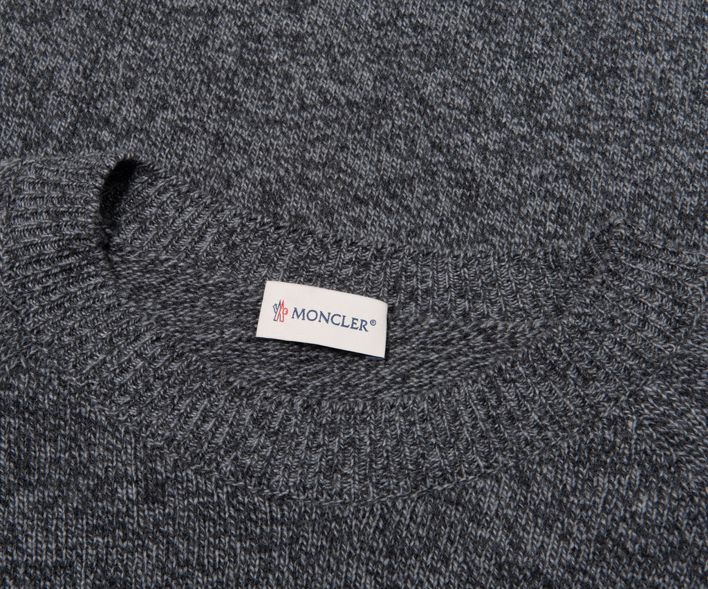 Moncler Grey Speckled Nylon Pocket Jumper