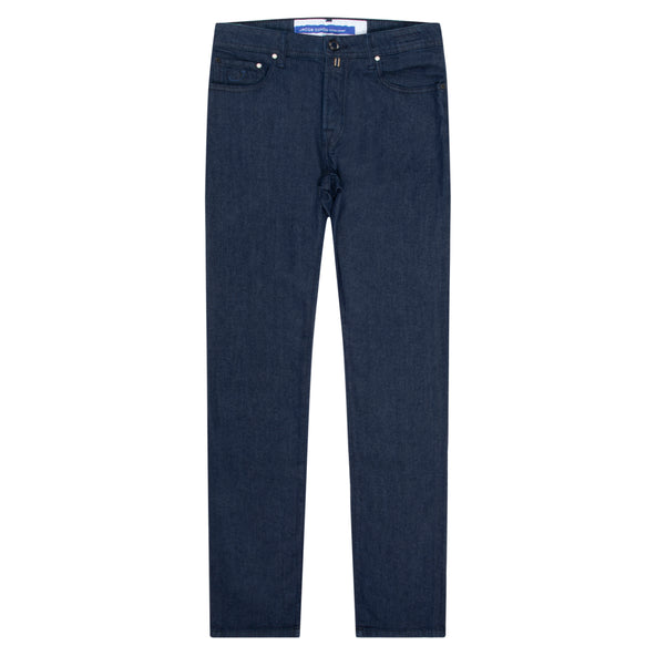 Jacob Cohen Bard Suede Patch Slim Fit Jeans Denim Blue