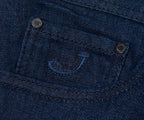 Jacob Cohen Bard Suede Patch Slim Fit Jeans Denim Blue