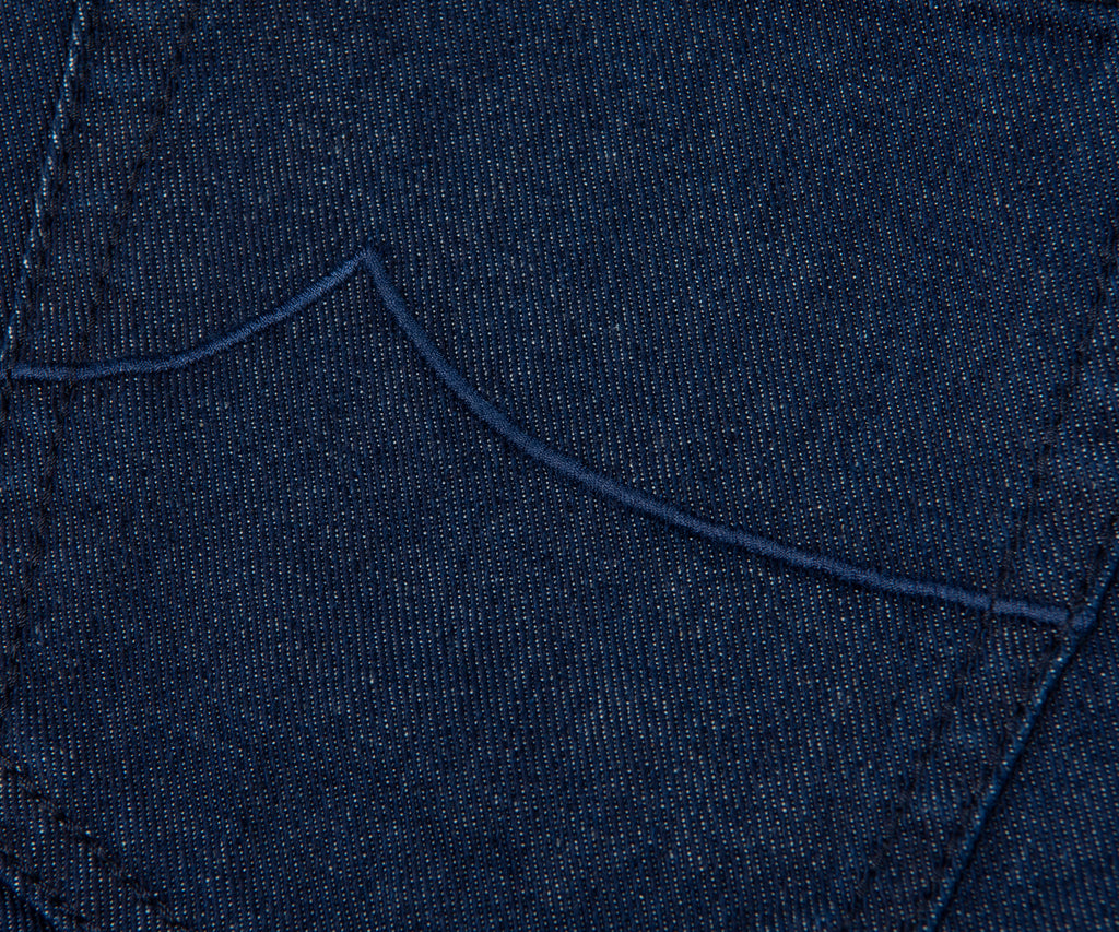 Jacob Cohen Bard Suede Patch Slim Fit Jeans Denim Blue